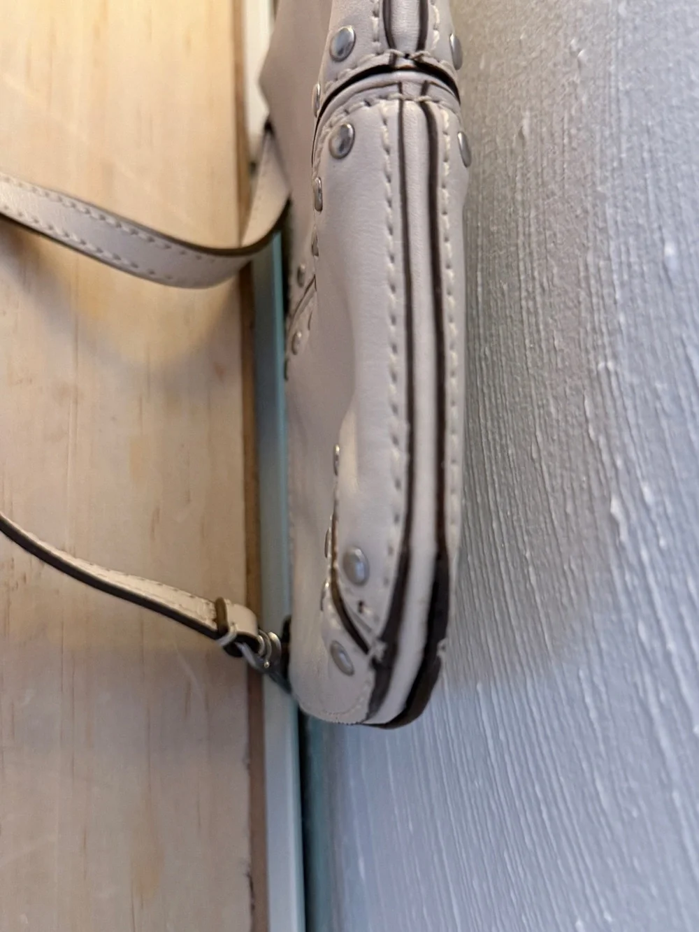 Michael Kors Light Cream Leather Studded Wristlet